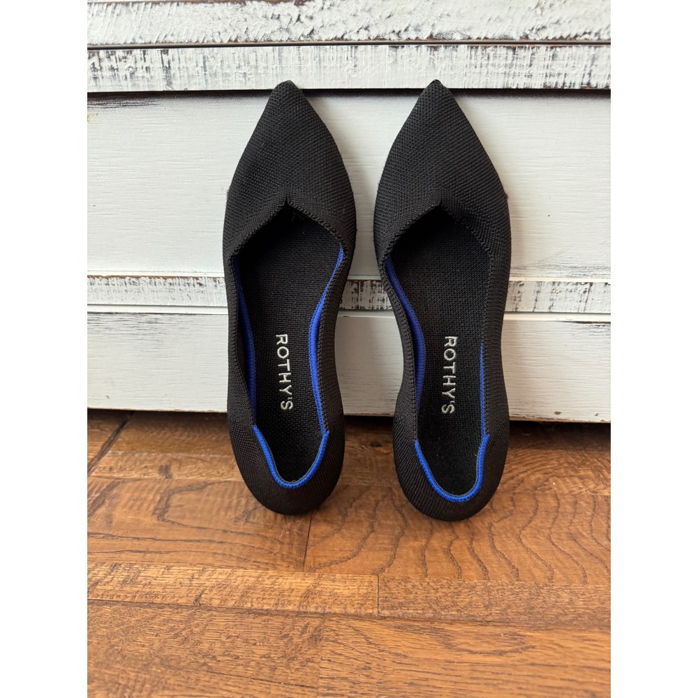 Rothy's The Point Solid Black Flats Women's Size 6